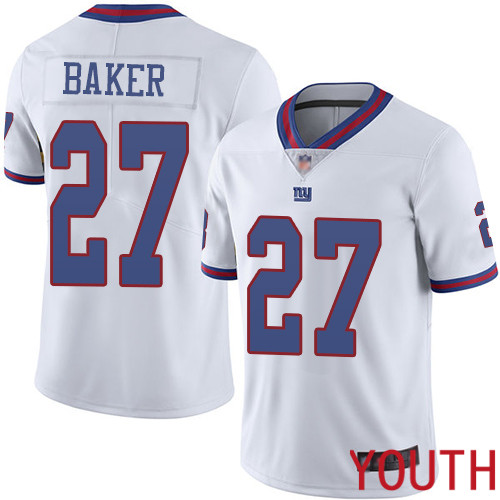 Youth New York Giants #27 Deandre Baker Limited White Rush Vapor Untouchable Football NFL Jersey->youth nfl jersey->Youth Jersey